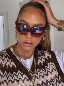 Unisex Simple Style Y2k Retro Rimless Sunglasses, 1 Pair Trendy Casual Wrap-around Sunglasses for Everyday Use, Fashion Vintage Sunglasses for Outdoor Activities