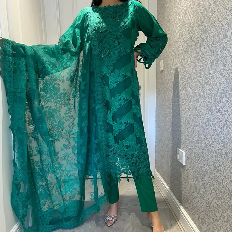 Emerald Maria b inspired luxury embroidered outfit 3