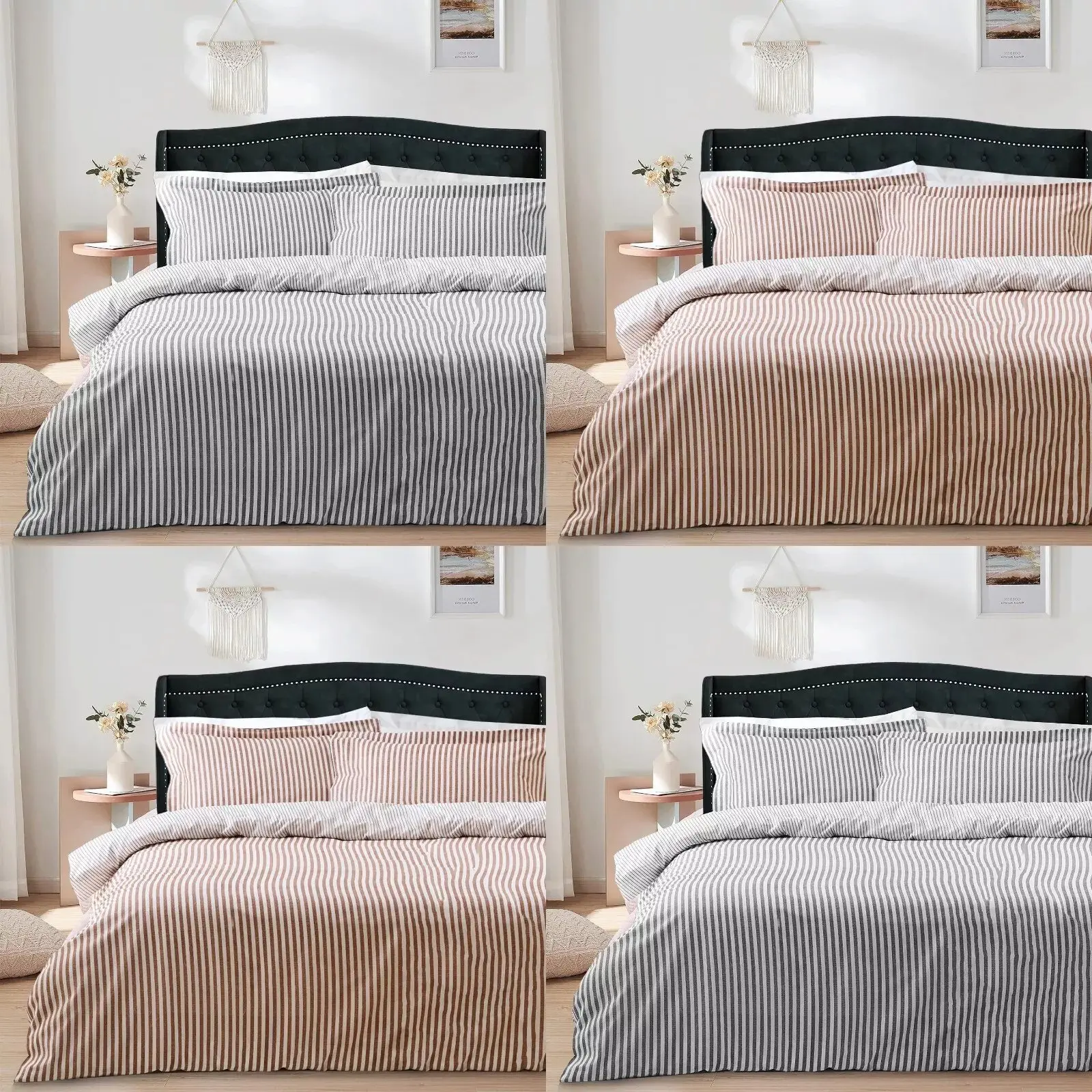 100% Brushed Cotton Flannelette Duvet Cover Set – Soft & Breathable Summer Bedding | Single, Double, King Quilt Cover & Bed Sheet cotton  bedding hometextile  bedding