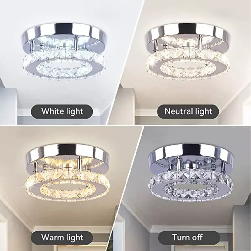 Modern LED Crystal Ceiling Light Chandelier Living Room Hallway Pendant Lamp 6