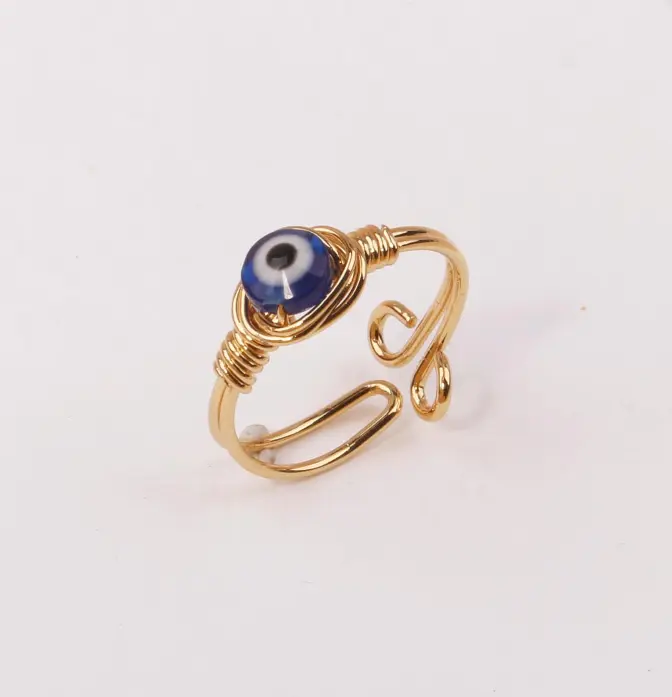 Evil Eye Decor Cuff Ring for Women - Fashion Accessory 0