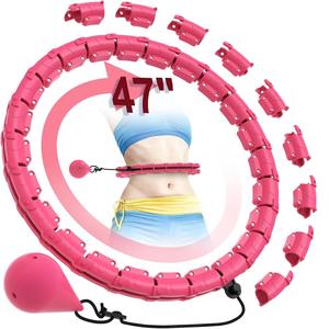 47 Inch Detachable Hula Hoop, 24 Knots Fitness Hoop, Waist Trainer, Waist Trainer for Women, Fitness Equipment for Home Gym