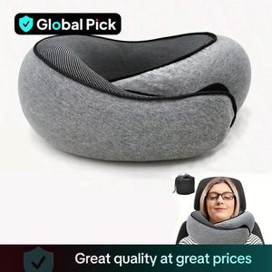 Travel Neck Pillow, Breathable Comfortable Memory Foam Neck Pillow, Travel Nap Pillow with Storage Bag, Valentine's Day Gift, Supportive Memory Foam