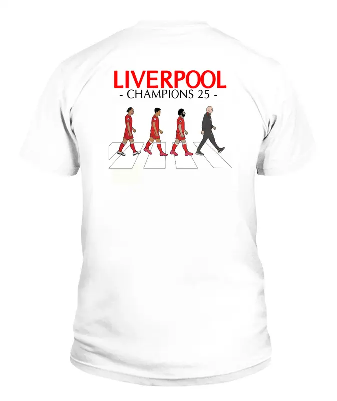Liverpool FC 2025 League Champions (Back Print Version) T-Shirt, Unisex 100% Cotton Short Sleeve, Football Fan Gift Liverpool Players Tee, Top Streetwear 2