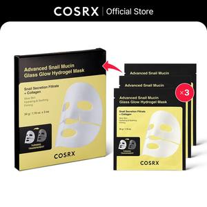 COSRX OFFICIAL Advanced Snail Mucin Glass Glow Hydrogel Mask 3ea_collagen mask, hydrogel mask, snail mucin, special treatment