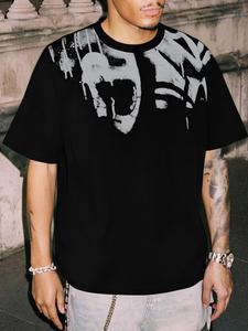 Men's Graphic Print Round Neck Tee, Loose Casual Fashion Short Sleeve T-shirt for Summer, Men's Top for Daily Wear, Tropical