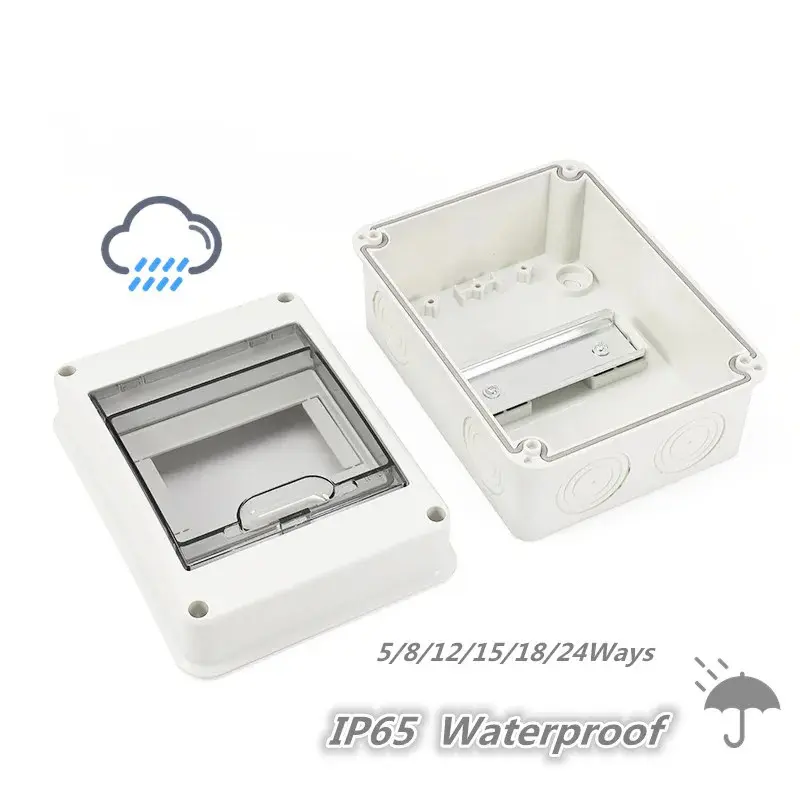 5Way Waterproof Distribution Box Circuit Breaker MCB Power Plastic Junction Wire Box IP65 Electrical Box 2