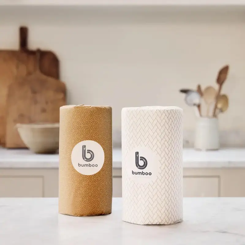 wrapped bamboo kitchen towels - 12 rolls 1