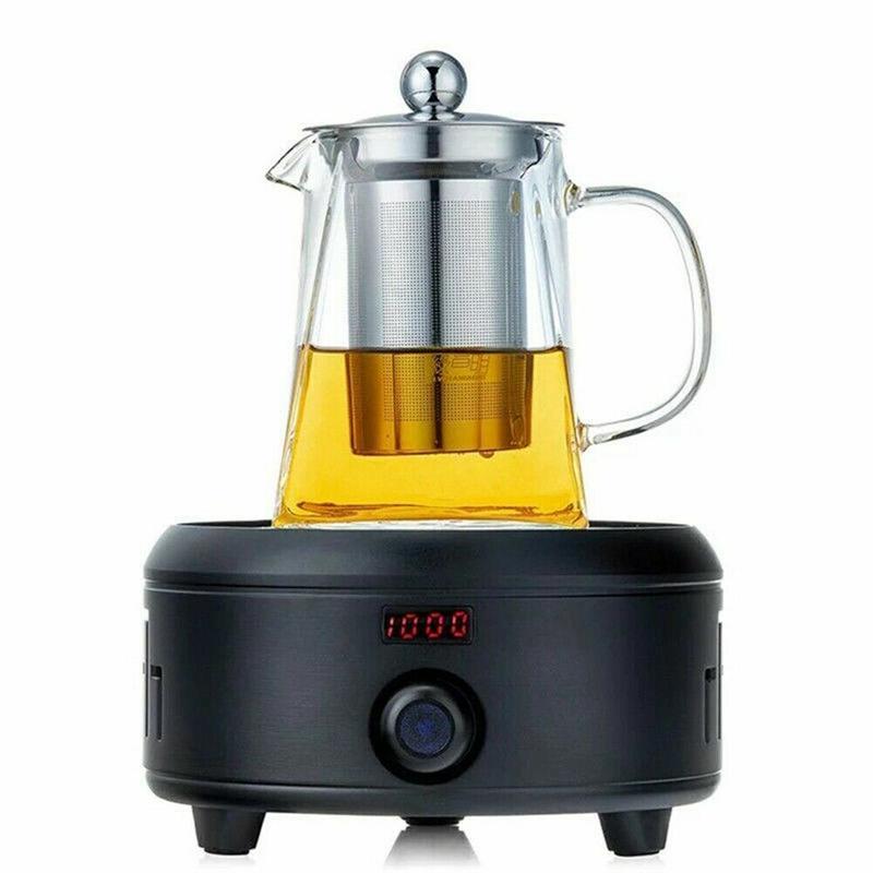 Heat Resistant Clear Glass Teapot Jug With Infuser Coffee Tea Leaf Herbal Pot UK 6
