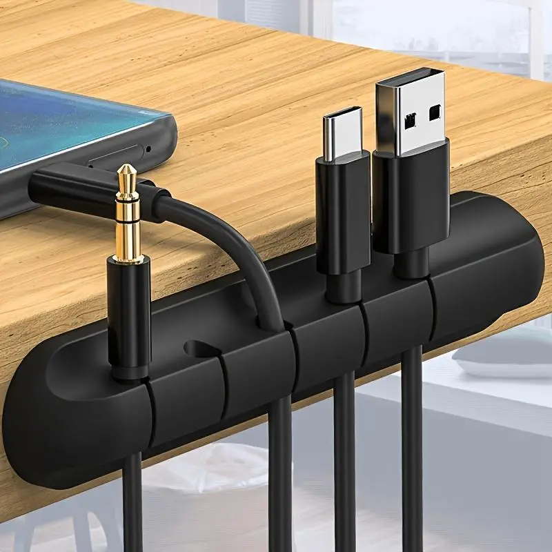 1pc Multi-Slot Cable Organizer Clips - Cord Management System for Desk, Home, Office & Car - Nightstand Wire Holder Accessory