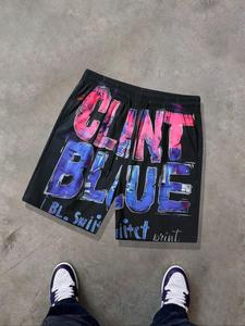 Men's Random Color Graffiti Print Boxer Briefs, Regular Fit Casual Comfy Breathable Shorts for Daily Wear, Men's Underwear for Summer