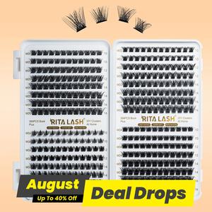 Summer Makeup, Mixed Style Cluster False Eyelashes, 384pcs/set Natural Wispy Lash Extension Kit, DIY Curling Eye Makeup Enhancement Accessories for Women & Girls, Cosmetic Eyelash, Eyelashes Extensions, Soft Volume Lash Clusters
