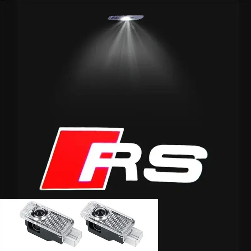 2pcs Car Door Welcome Lights for Audi A1 A3 8P 8V A4 A5 A6 A7 A8 Q3 Q5 Q7 Q8 Sline TT Logo Projector Ghost Shadow Lamp 1