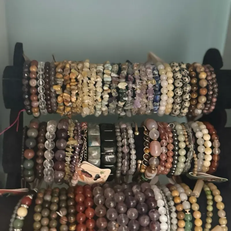 Clear Bead and Chip Crystals Bracelet for Women 6