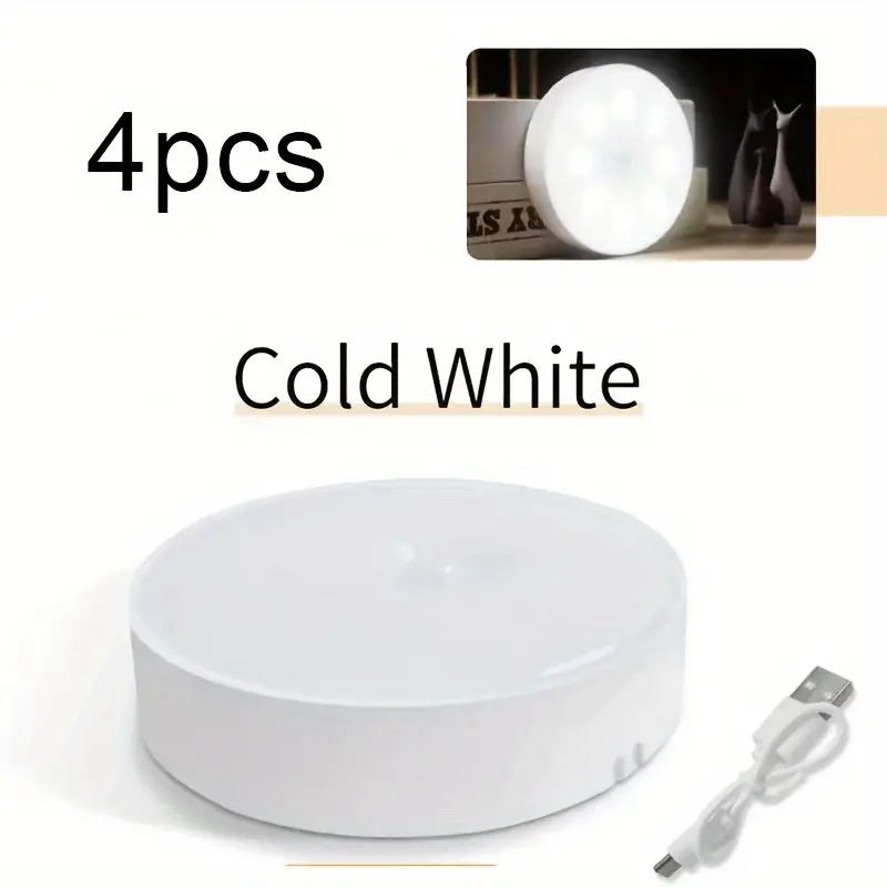 [Motion Sensor] Motion Sensor LED Night Light | 1/2/4/6pcs | USB Rechargeable | For Kitchen Cabinet Wardrobe 4