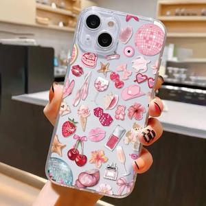Cute Pattern Clear Phone Case, Fashion Phone Protective Cover, Phone Accessory Compatible with iPhone 11 12 13 14 15 16 Pro Max