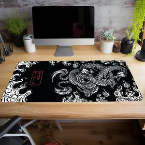 Dragon Pattern Mouse Mat, 1 Count Non Slip Keyboard Mat, Gamer Office Mat, Stitched Edge Rubber Mouse Pad, Gaming Room Accessories Desk Mat for Home Office