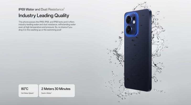 Product Introduction of OPPO Reno13 F - 5G - 8+256GB - 6.67" Display - NFC - AI Livephoto - AI Editor - IP69 Water and Dust Resistance - Mobile Phone Smartphone Cellphone 6