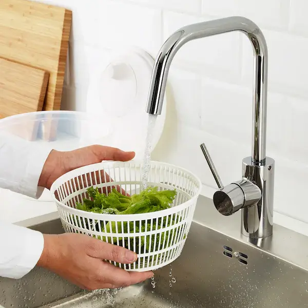 Large Salad Leaf Spinner Lettuce Veg Drainer Herb Plastic Dryer Drying Colander Centrifuge, dryer, strainer for lettuce, vegetables and fruit Salad Spinner 5L Kitchen Lid Utensils 7