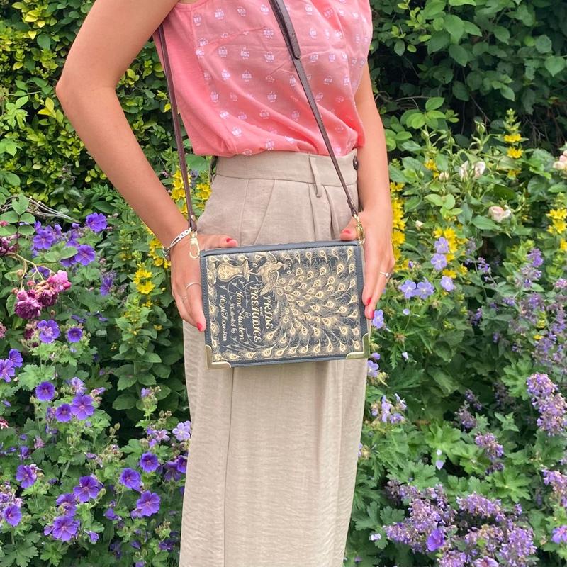 Pride and Prejudice Green Book Handbag Crossbody Purse 1
