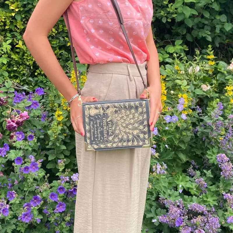 Pride and Prejudice Green Book Handbag Crossbody Purse 1