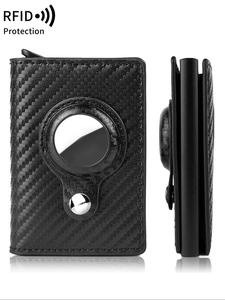 Father's Day Gifts, Men's Business Pu Leather RFID Trifold Card Holder, Casual Trendy Pop Out Wallet with Card Slots, Simple Style Plain Color Card Holder for Work & Daily Use