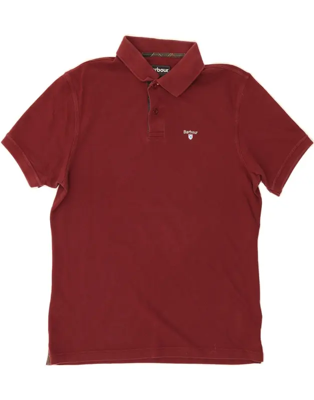 Pre-Owned Vintage BARBOUR Mens Polo Shirt Large Maroon Cotton 0