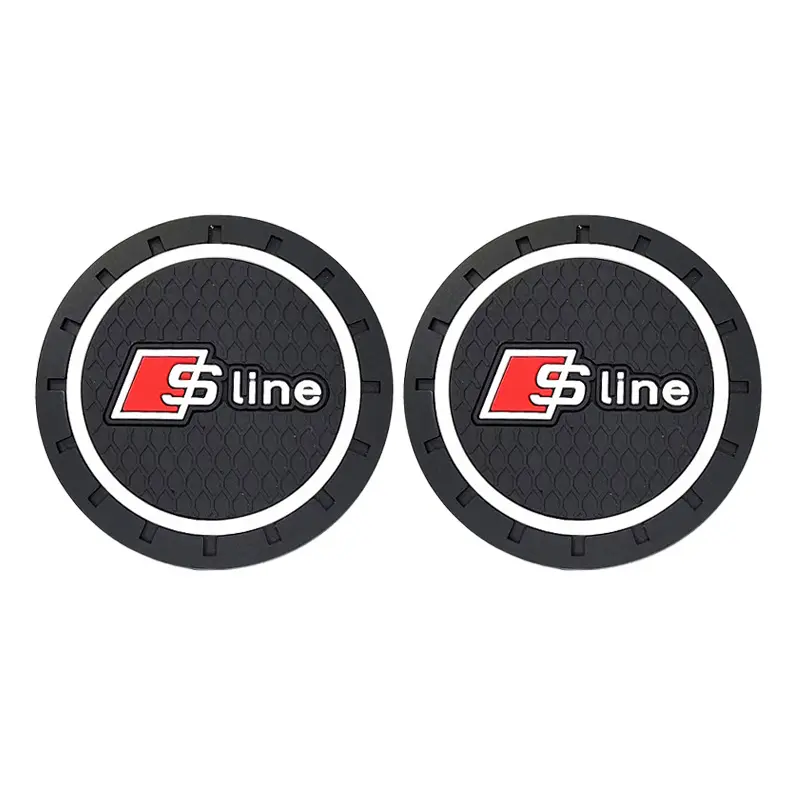 2Pcs Car Coaster Water Cup Bottle Holder Anti-slip Pad Mat For Audi Sline A6 C5 C6 C7 C8 A4 B5 B6 B7 B8 B9 S3 S4 S5 Q3 8U Q5 8R 5