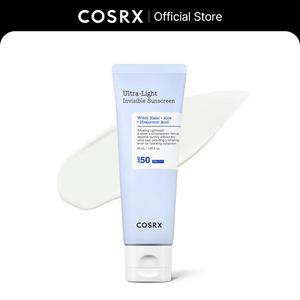 COSRX OFFICIAL Ultra-Light Invisible Sunscreen SPF50 PA++++ | No White Cast, Lightweight & Fast-Absorbing, UV Protection, Hydration boost sunscreen for Sun-Damaged, dry skin,  Aloe and Witch Hazel leaf water