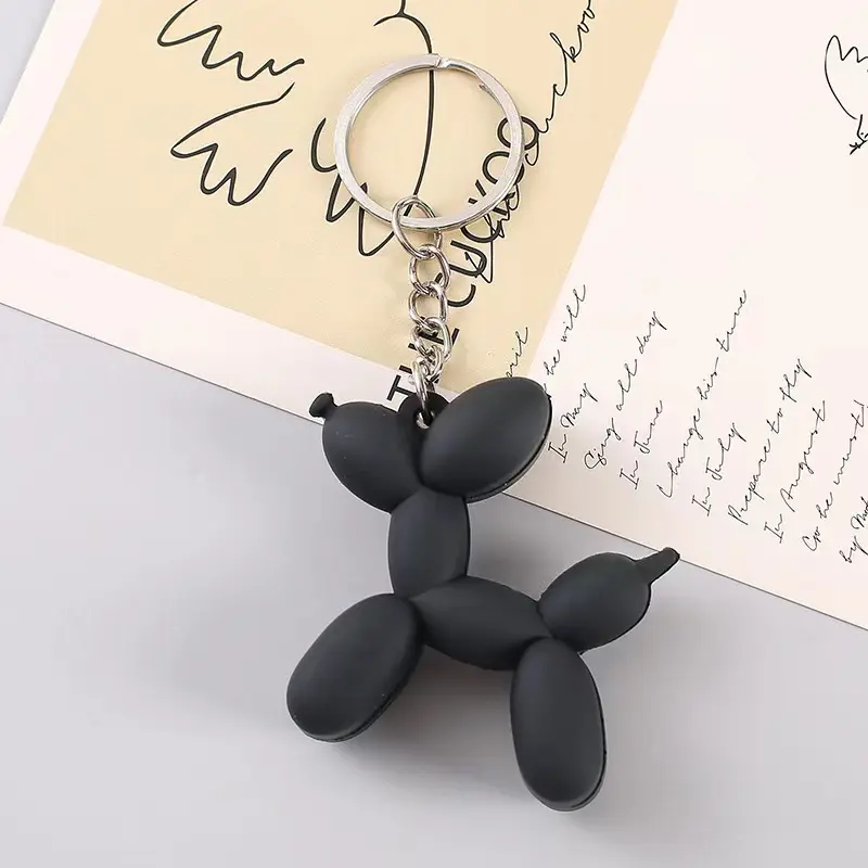 A beautiful black puppy keychain