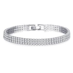 Triple Row Crystal Bracelet for Women - Fashion Accessory