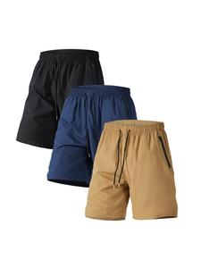 Men's Letter Print Zipper Pocket  Drawstring Waist Shorts, Regular Fit Casual Comfy Breathable Shorts for Summer, Men's Bottoms for Daily Wear