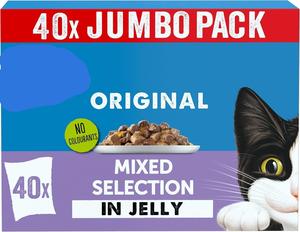 Original Mixed Selection in Jelly Wet Cat Food 40x85g Jumbo Pack No Colourants