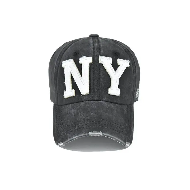 Unisex Retro Distressed Embroidered Baseball Cap, Fashionable 3D Lettering Casual Style Duckbill Hat, for Hiking and Cycling, for Men and Women 2
