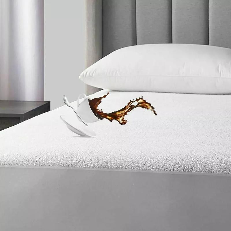 Terry Towel Mattress Protector Fitted Sheet Cover - 100% Waterproof - 30 Cm Deep - PREMIUM QUALITY - Microfiber - Extra Deepbed Fitted Cover 8