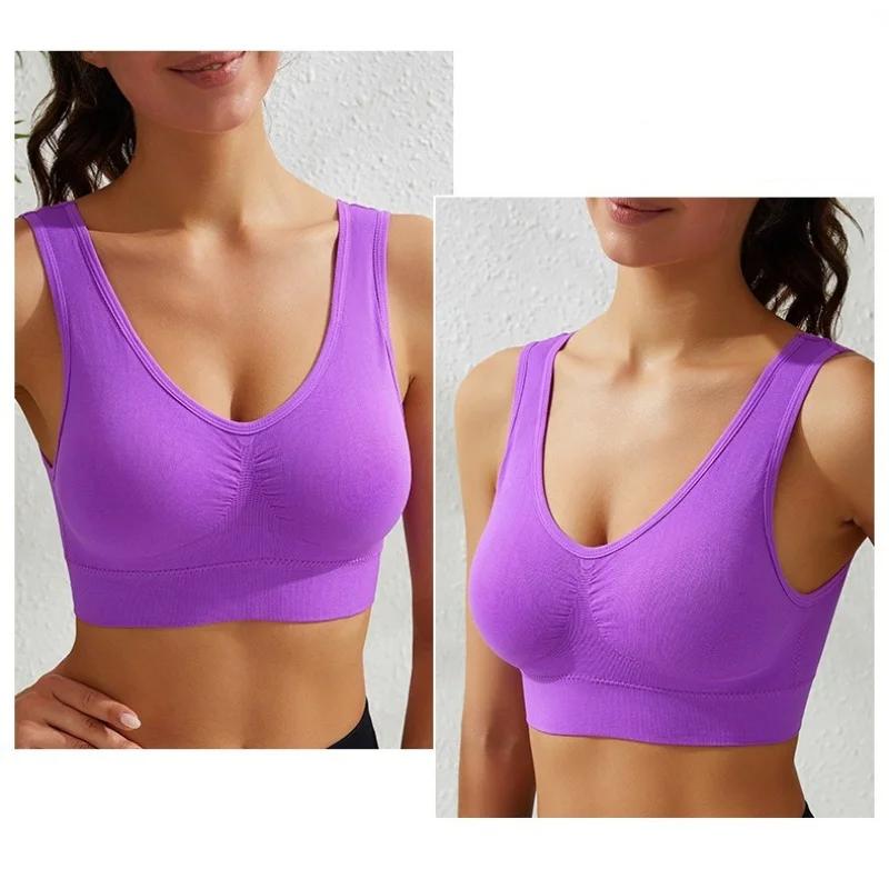 Product Introduction of Women Seamless Underwear Sports Tank Tops Female M-5XL Soft Wireless Nopads Crop Top Solid Color Sexy Lingerie Camisole 17