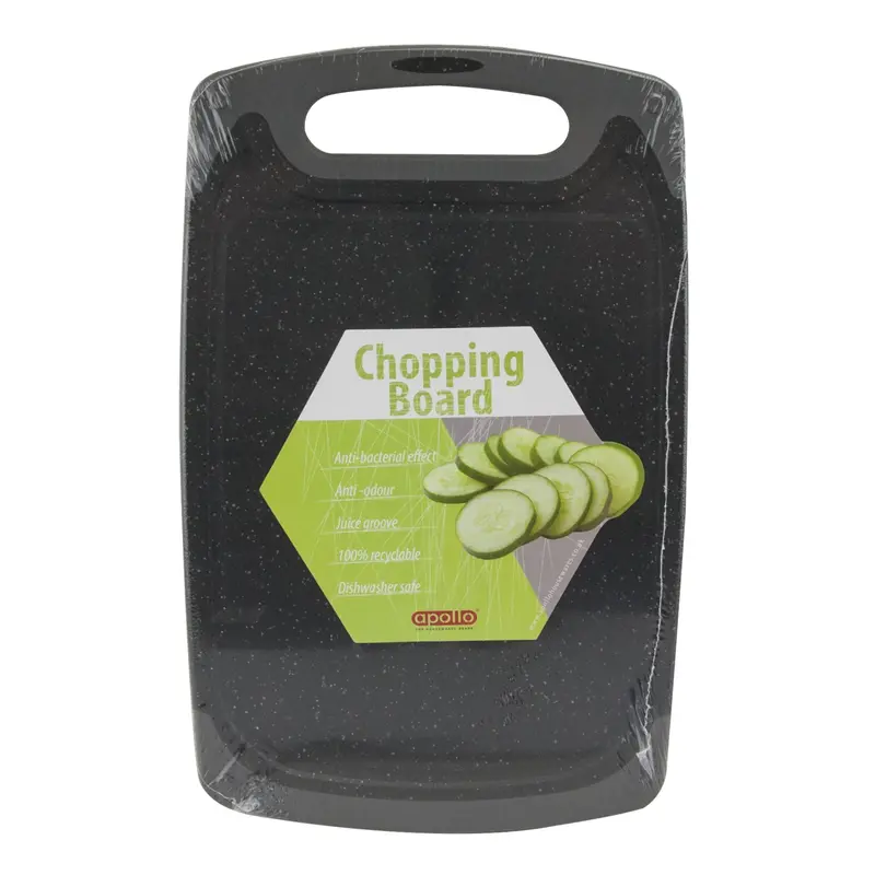 Plastic Cutting Board Set Medium and Large Black Non Slip Chopping Boards 2pcs 2