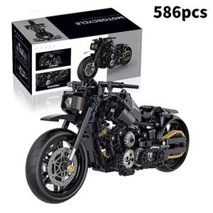 1:8 Scale Harley Motorcycle Building Blocks Toy, 586pcs/box Motorcycle Model Building Blocks, Creative Building Toys for Boys & Girls
