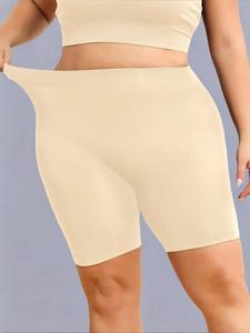【Plus Size】 Solid High Waist Shapewear Shorts, Tight Fit Shapewear Bottoms, Lady Tummy Tuck Garment, Women's Shapewear Clothing for All Seasons, Casual Bodycon Womenswear, Underwear