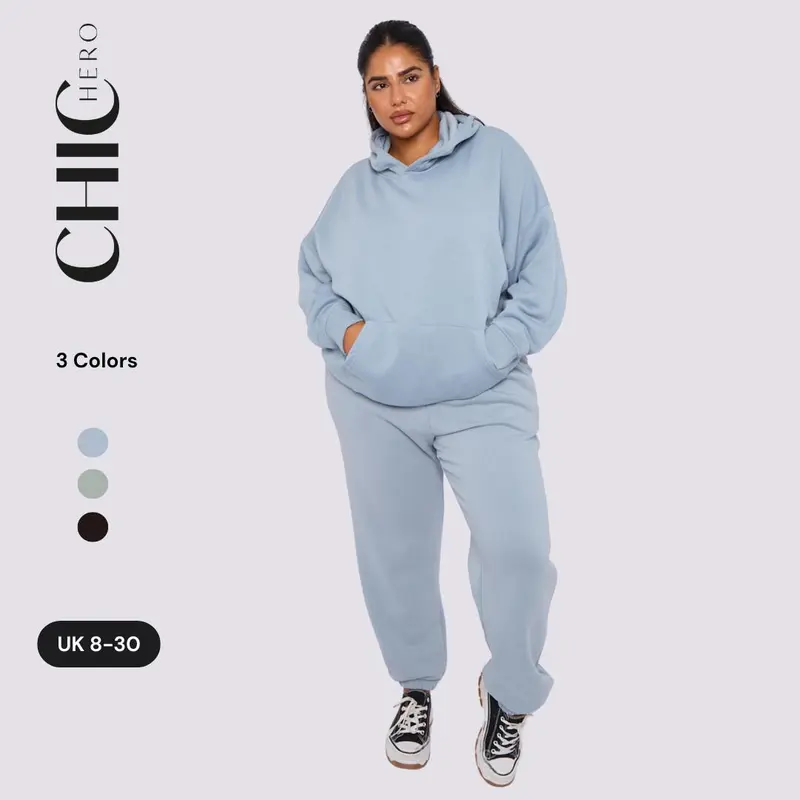 ChicHero Women Oversized Hoodie Sweatshirt Shorts Premium Oversized Fleece High Cotton Casual Comfortable Tracksuit 0