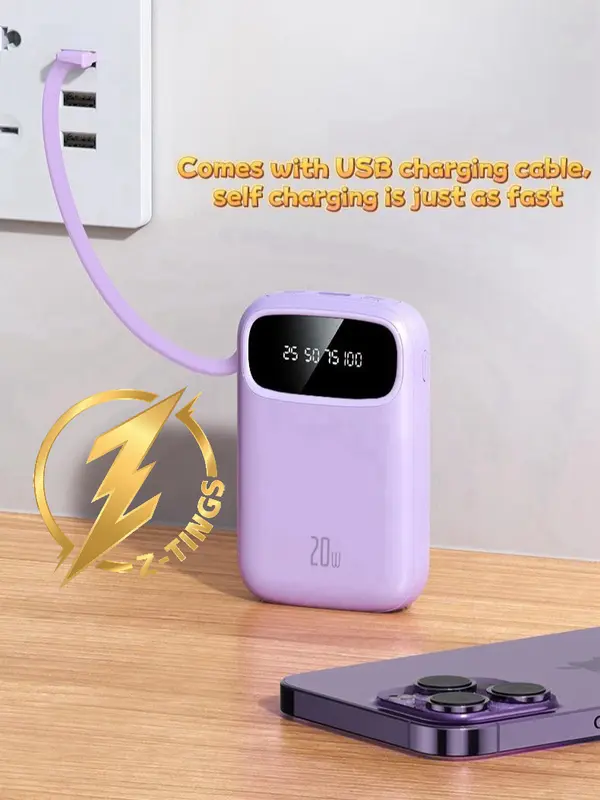 Z-TINGS Power Bank 20000mAH Mini Portable Charger with FastCharging and Battery Level display,External Battery Accessories,Compatible for Phones, iPad, Headphones,Multiple Devices Charging,Charing Mobile,Charger,Portable Charger,Gift Ideas smallest 2