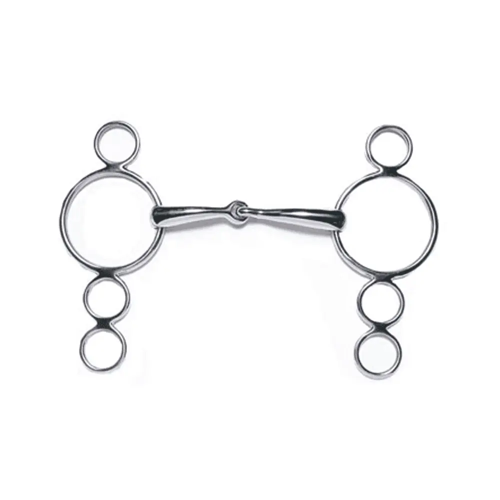 Korsteel Stainless Steel Jointed 3 Ring Dutch Gag Bit