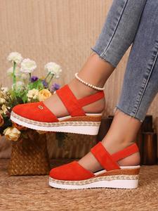 Women's Fashionable Plain Color Wedge Sandals, Casual Comfortable Platform Sandals for Summer Beach, All-match Fashion Shoes for Party, Daily Clothing Decor, Footwear, Girlfriend Gifts, Strappy Sandals for Women