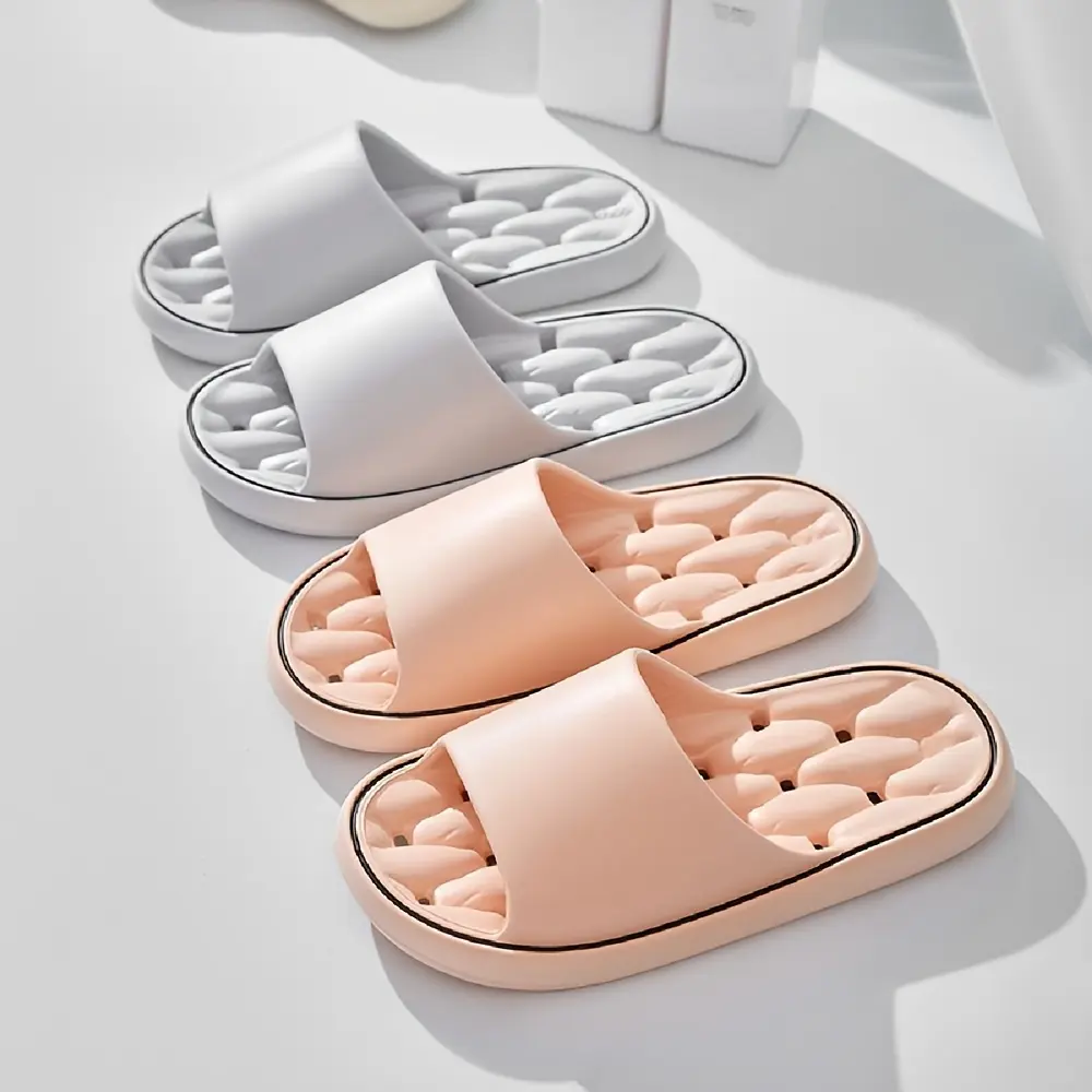 Korean-Japanese Style Soft & Quick-Dry EVA Slippers - Perfect for Bathroom, Pool, Shower - Ideal for Couples & Family, Non-Water Accumulating, Summer Casual Wear, Shower Shoes