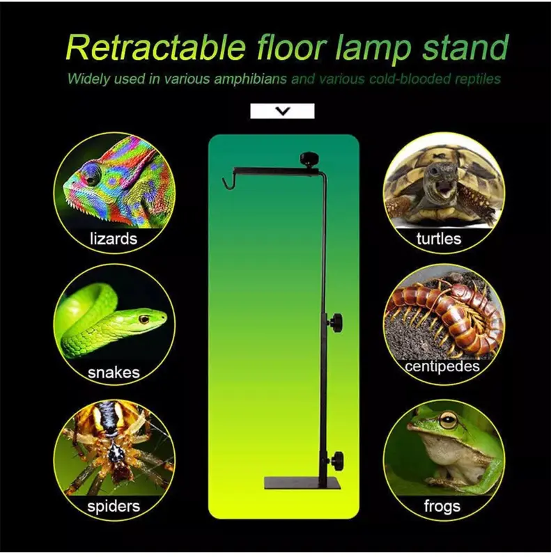 Adjustable Tortoise Table Light Stand Reptile Vivarium Heat Lamp Fixture Holder 7