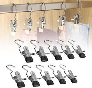 10 Counts Anti-Rust Clip Clothespins, Ultimate Lightweight Hanging Travel Hanger Organizer for Home & More, Space-Saving Magic Hat & Pants Storage Rack with Laundry Hooks