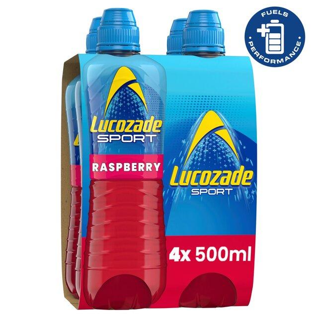 Lucozade Sport Body Fuel - Raspberry 4x500ml | Isotonic Sports Drink with Electrolytes & Vitamin B3 4