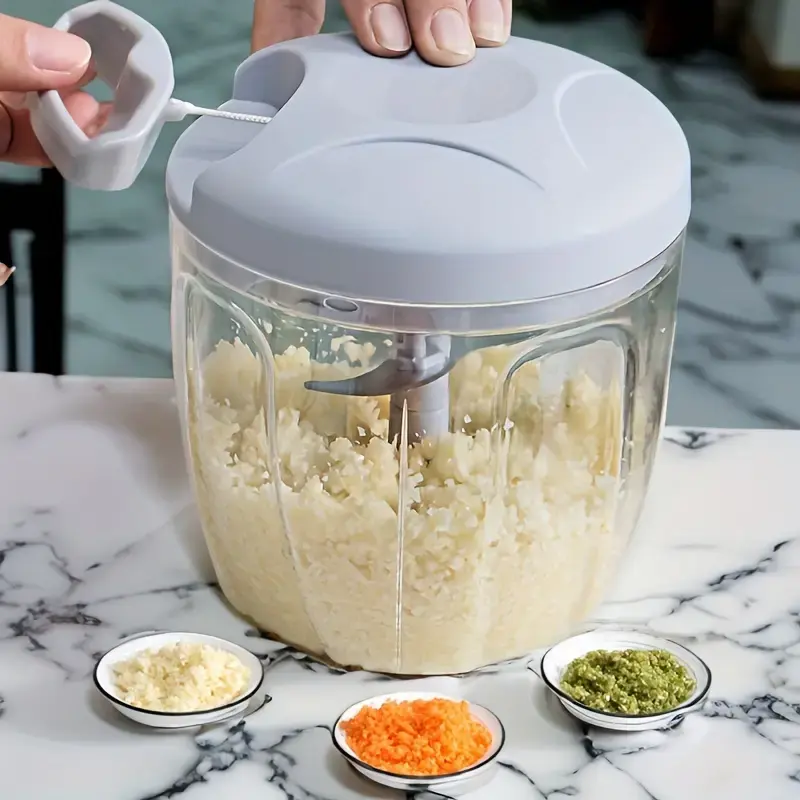 1pc Multifunctional Manual Garlic Masher and Vegetable Cutter - Durable Plastic Garlic Grinder - Handheld Fruit Masher - Easy Clean Kitchen Gadget - Food-Safe Kitchen Tool for Effortless Cooking 0