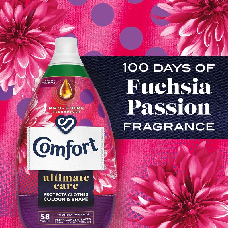Ultimate Care Fuchsia Passion Ultra-Concentrated Fabric Conditioner - 58 Washes (870 ml) - Household 1