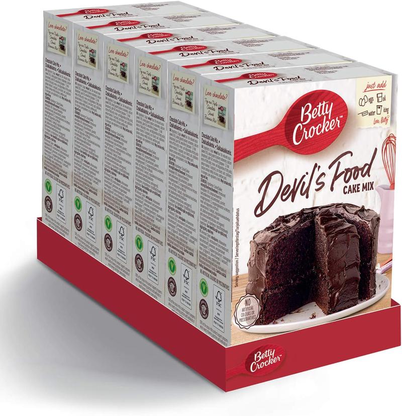 Product Introduction of Betty Crocker Devil's Food Chocolate Cake Mix 425g (Pack Of 6) – Perfect For Baking Lovers! 1